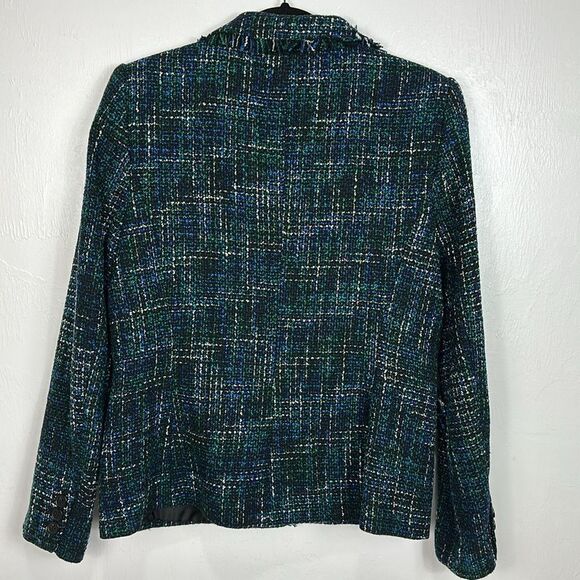 Karl Lagerfeld Paris Classic Tweed Raw Edges Blazer Jacket Size 10 - Picture 4 of 11